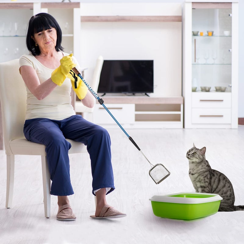 Sand Dipper Metal Cat Litter Scoop â€“ Long Handle Cat Poop Scooper for Litter Box (41â€), Heavy-Duty Stainless Steel Kitty Litter Scoop (Mid-Adjustable) - Image 5